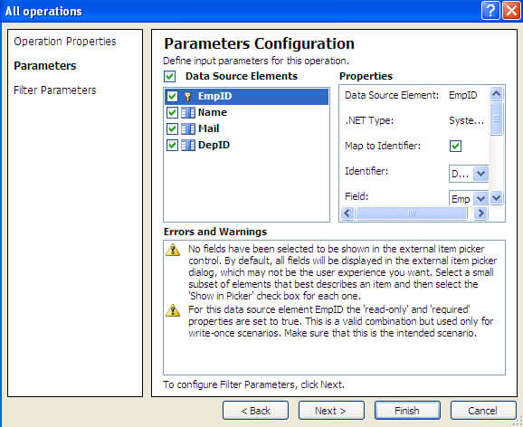 parameters configuration