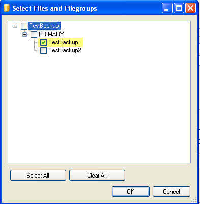 select file to backup