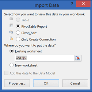 Select the Report Type in Microsoft Excel