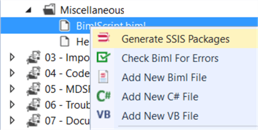 generate ssis packages