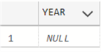 YEAR FUNCTION with null values
