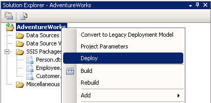 redeploying a ssis project
