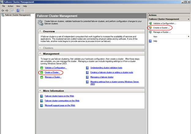 failover cluster management