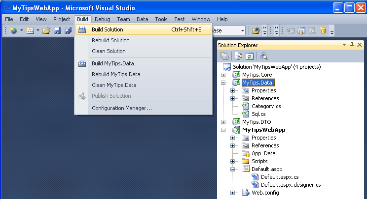 Build Solution in Visual Studio