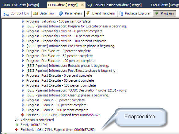it takes 5 minutes 57 seconds to import the rows