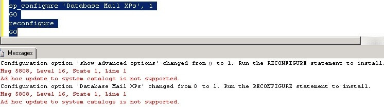 Msg 5808, Level 16, State 1, Line 1 Ad hoc update to system catalogs is not supported.