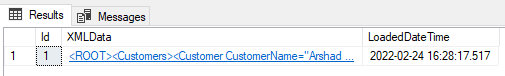 As XMLData column is of XML data type, it will give an hyperlink