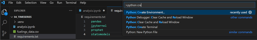 python create environment