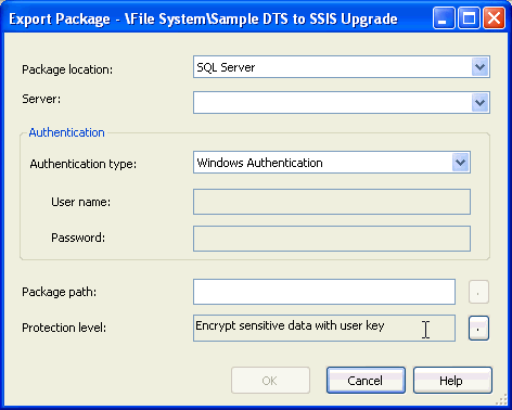 SSIS ExportPackage