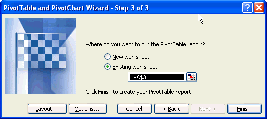 pivot table wizard