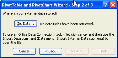 excel pivot table wizard step 2