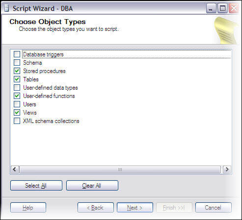 choose object types