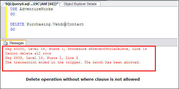 Tell Charles Keasing emergency Prevent Update or Delete of All Rows in a SQL Server Table