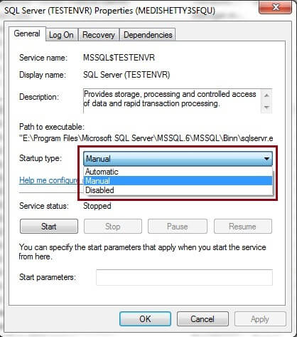  look at how that SQL Server service is configured and if needed can be modified