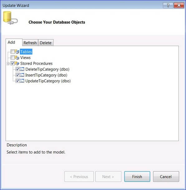 Choose Your Database Objects dialog