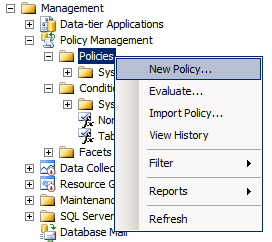 right-click the Policies node under Policy Management, and select "New Policy..."