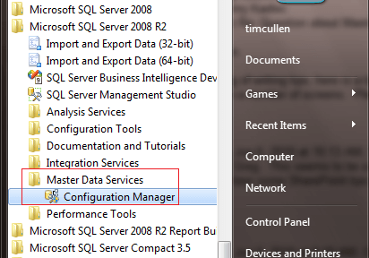 A folder is also created in the Start Menu under the Microsoft SQL Server 2008 R2 folder