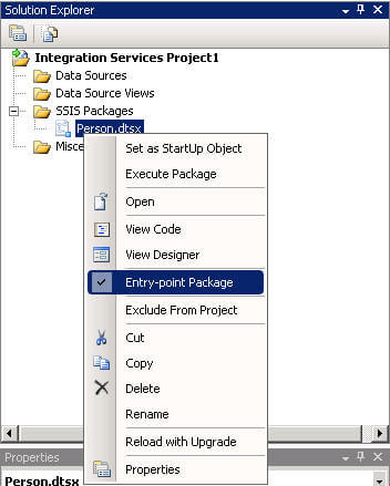Integration Services Entry-point Package