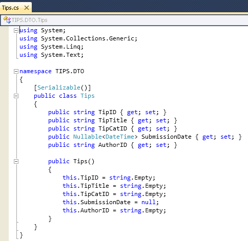 .net code sample