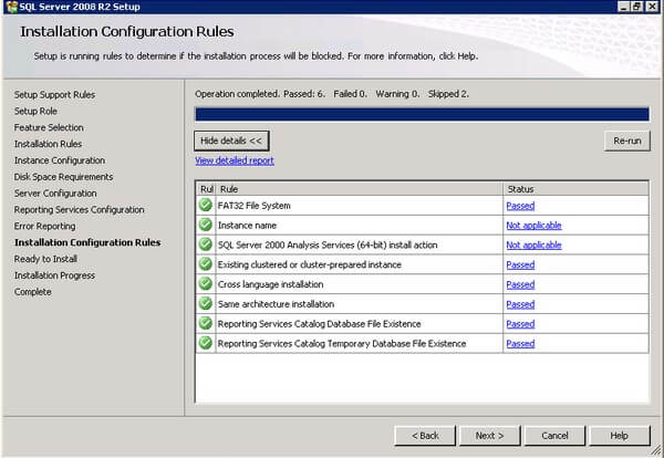 SQL Server 2008 R2 Installation Configuration Rules