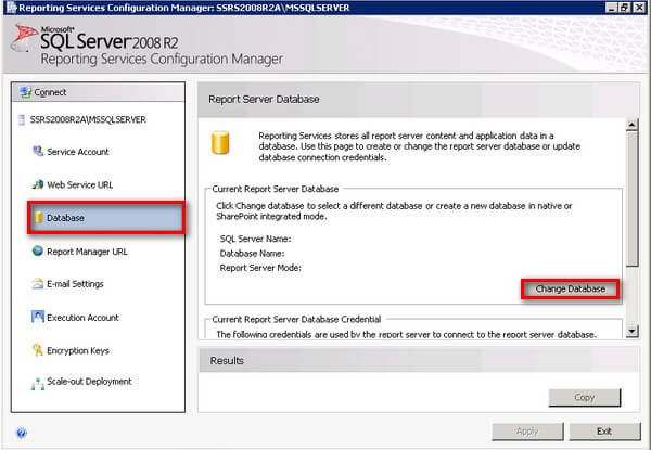 SQL Server 2008 R2 Reporting Services Report Server Database
