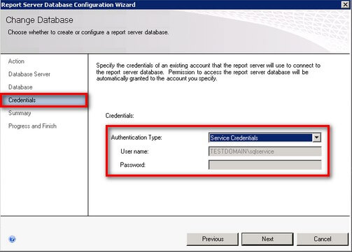 SQL Server 2008 R2 Reporting Services Credentials
