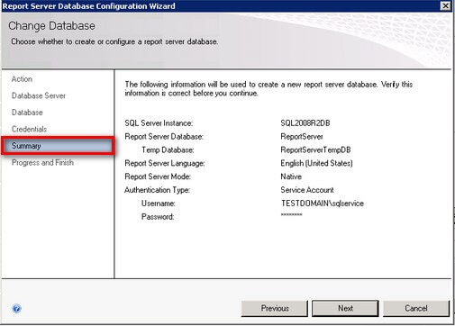 SQL Server 2008 R2 Reporting Services Configuration Summary