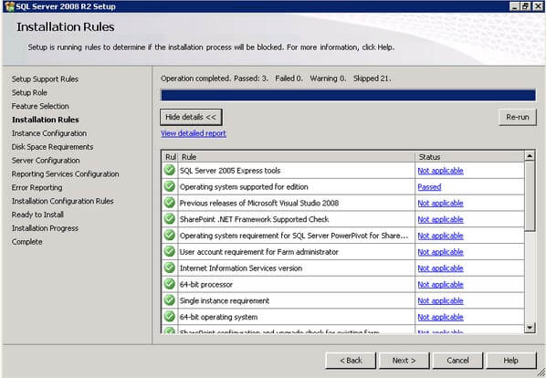 SQL Server 2008 R2 Installation Rules