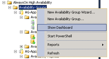 Show Dashboard from Availability Group folder