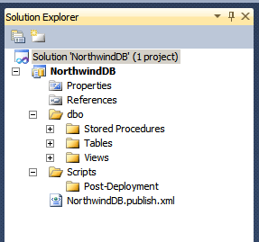 Visual Studio SSDT Solution Explorer