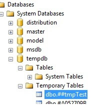 Global Temporay Table in SQL Server Management Studio