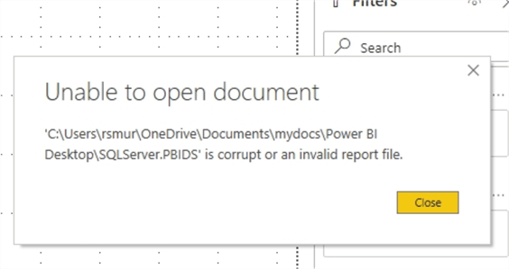 Open from File Open Error
