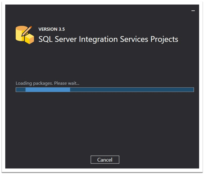 Loading Packages for SQL Server Integration Services Projects in Visual Studio Community 2019 Edition