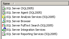 Services on computer running one SQL2000 and one SQL2005 instance