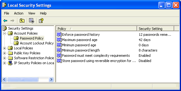 local security settings