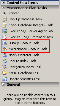 Maintenance Tasks available through SSIS