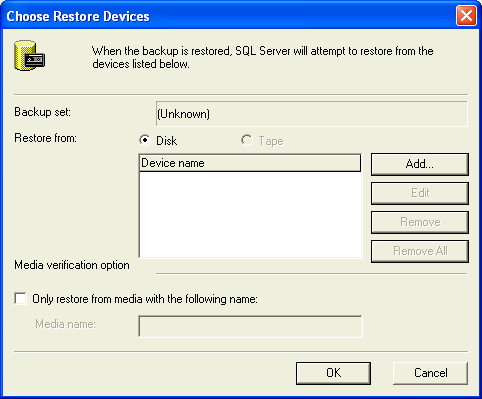 choose restore devices