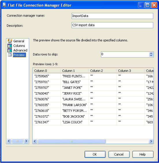 ssis flat file connection