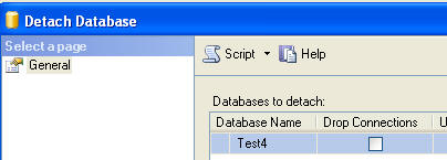 detach database