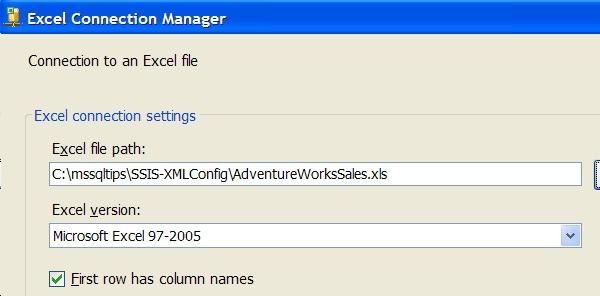 excel connection manager