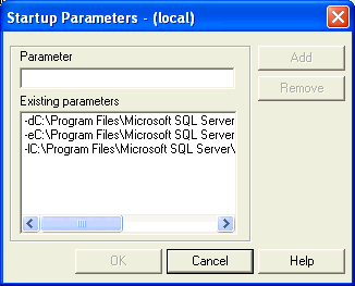 sql server startup parameters 2000
