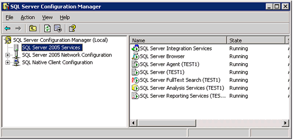 sql server services 2005