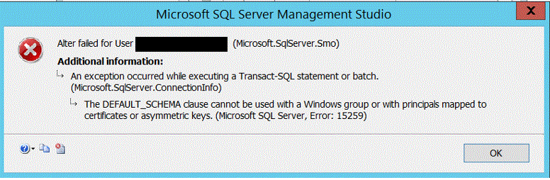 Default Schema For Windows Group In Sql Server