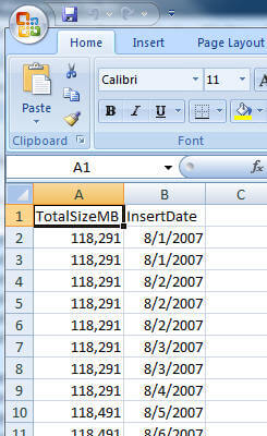 excel total size