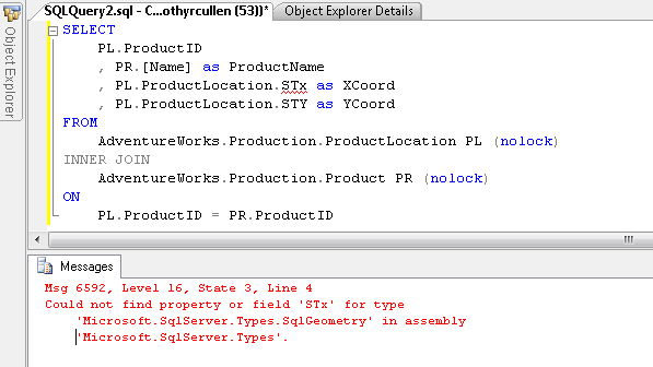 Error when executing function