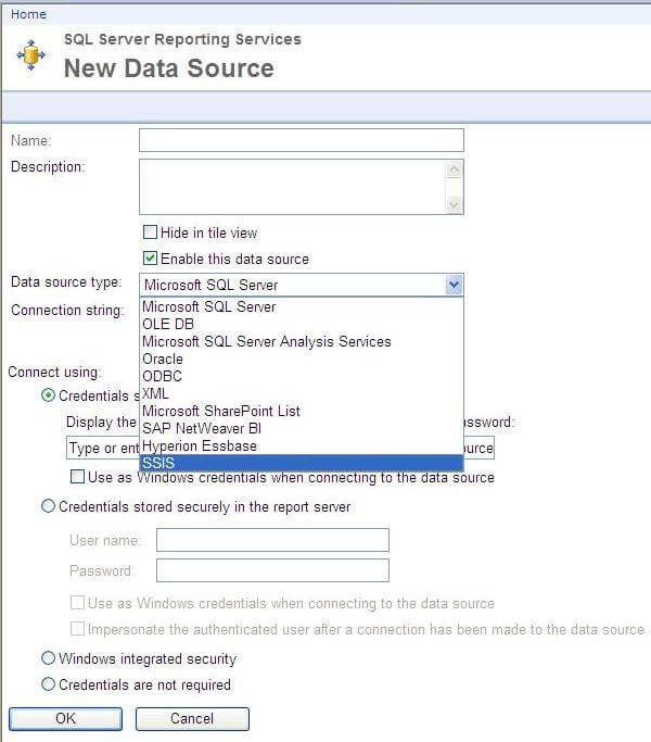 Navigate to Report Manager and click on "New Data Source" on the home page