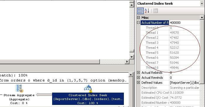 SQL Server cxpacket using all threads for query plan
