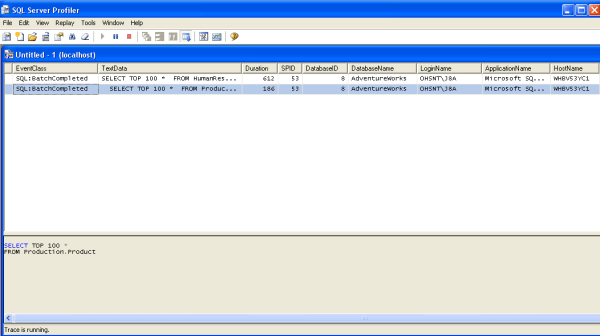 This tool is SQL Server Profiler