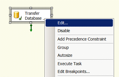 demonstrate how you can create an SSIS package with the Transfer Database Task. 