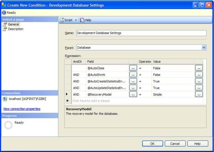 using SQL Server 2008 Policy management can evaluate your databases to ensure they meet a certain configuration